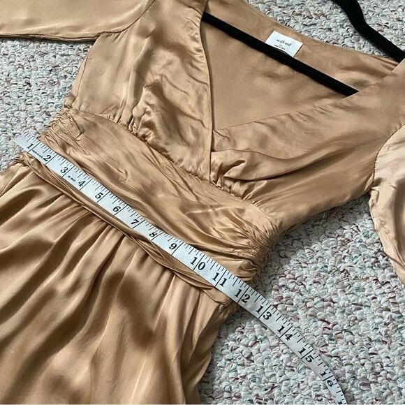 Aritzia Wilfred Cupro Satin Longsleeve Mini Dress Women Size 00 - Picture 5 of 9